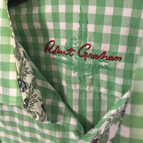 Robert Graham neon green button down. Excellent condition. XL - Picture 2 of 3